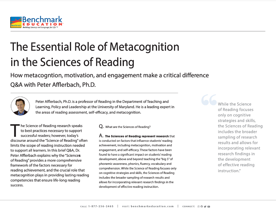 The Essential Role of Metacognition in the Sciences of Reading